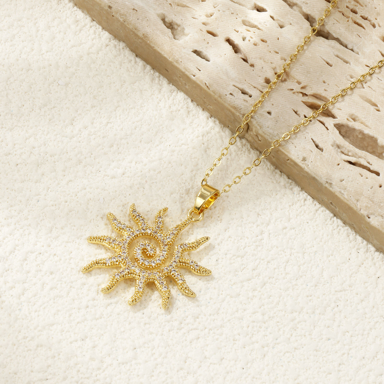 Bild von 2 PCs Brass Galaxy Pendants 18K Gold Plated Sun Micro Pave Clear Cubic Zirconia 3.6cm x 2.8cm