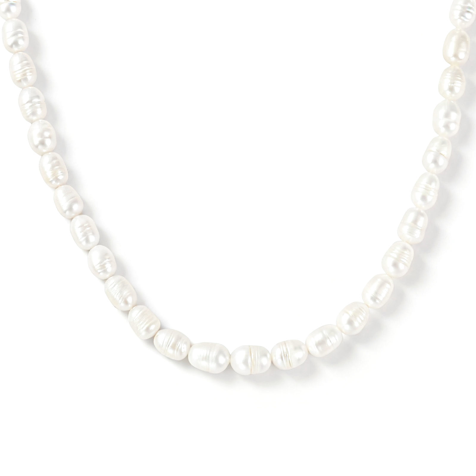 Picture of 1 Strand (Approx 32 PCs/Strand) Natural Pearl Baroque Beads For DIY Jewelry Making Oval White About 10mm x 8mm, Hole: Approx 0.5mm, 33cm(13") long