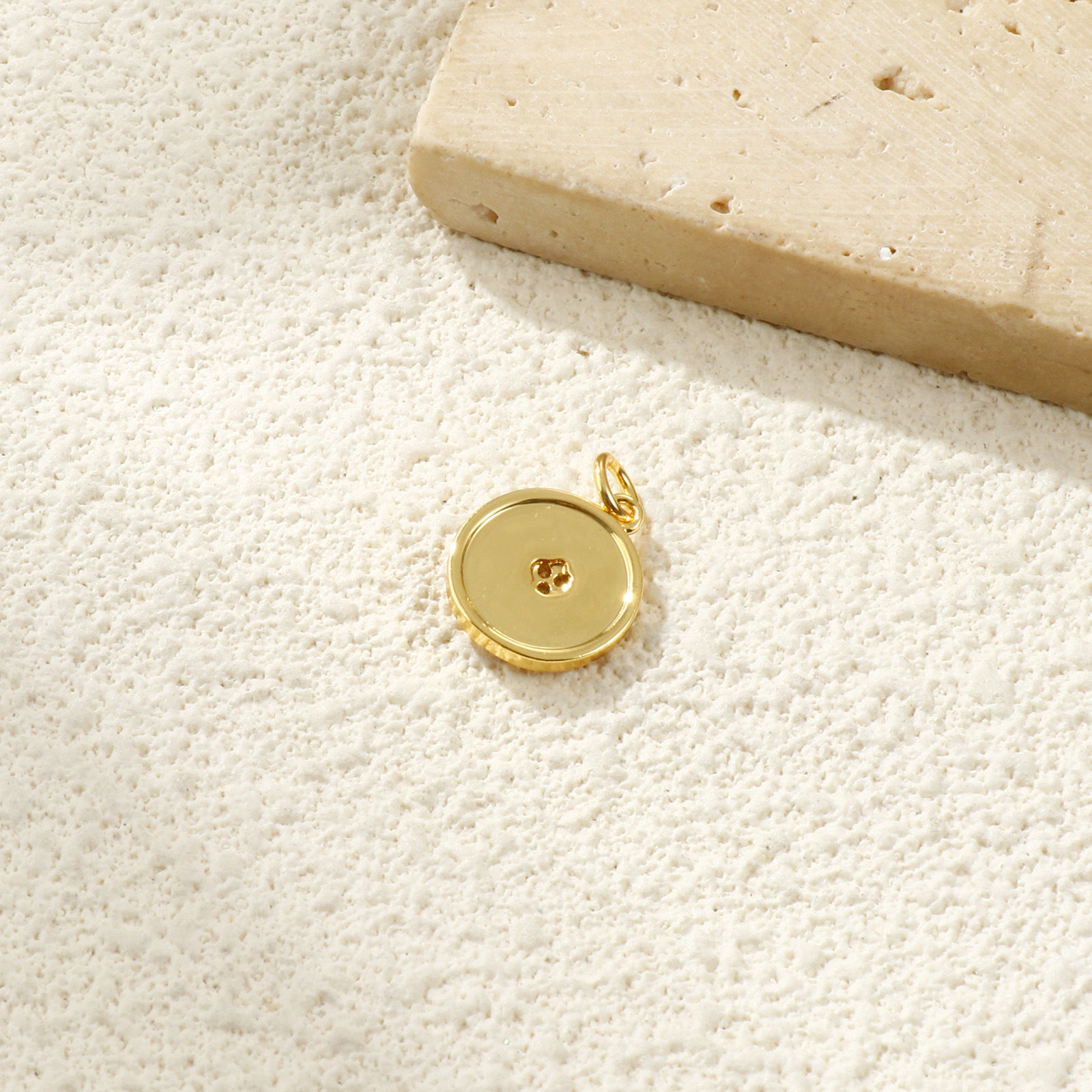 Picture of 2 PCs Eco-friendly Brass Flora Collection Charms 18K Real Gold Plated White Enamel Round Disc Flower Micro Pave Clear Cubic Zirconia 17mm x 12mm