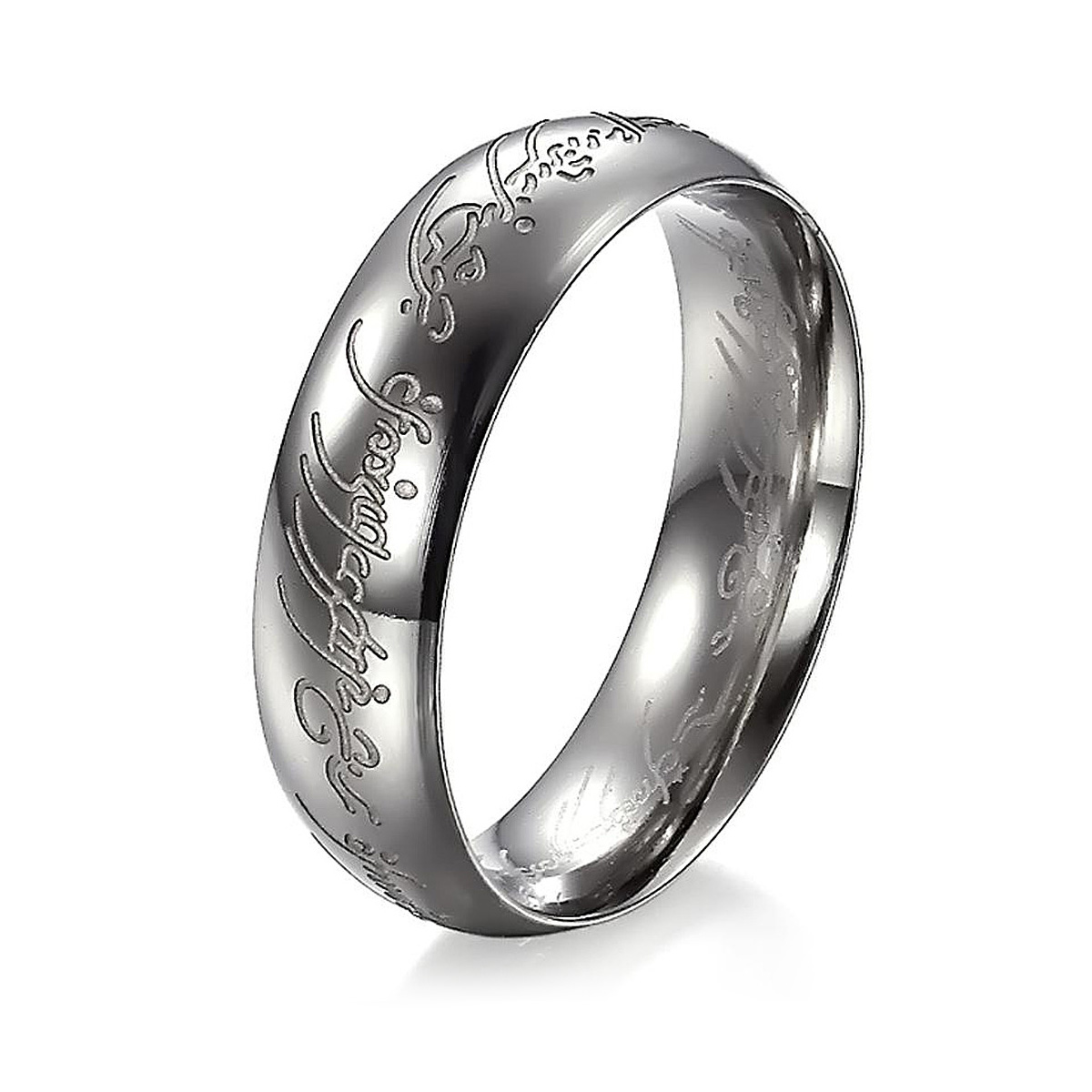 Imagen de Titanio Acero No Ajustable Anillos Tono de Plata " Tallado " 20.7mm(US Size 11), 1 Unidad