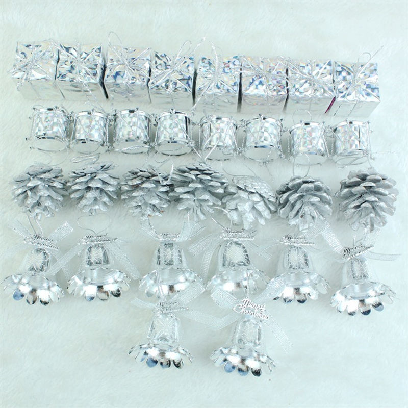 Imagen de 1 Box ( 24 PCs/Box) Foam Christmas Hanging Decoration Bronzed Pine Cone Star