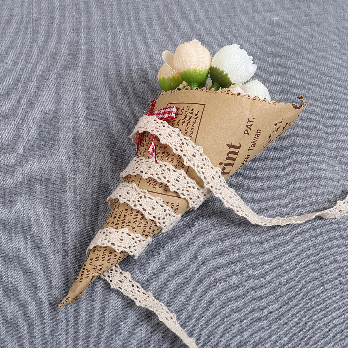Изображение 5 Yards Cotton Lace Trim Creamy-White 15mm