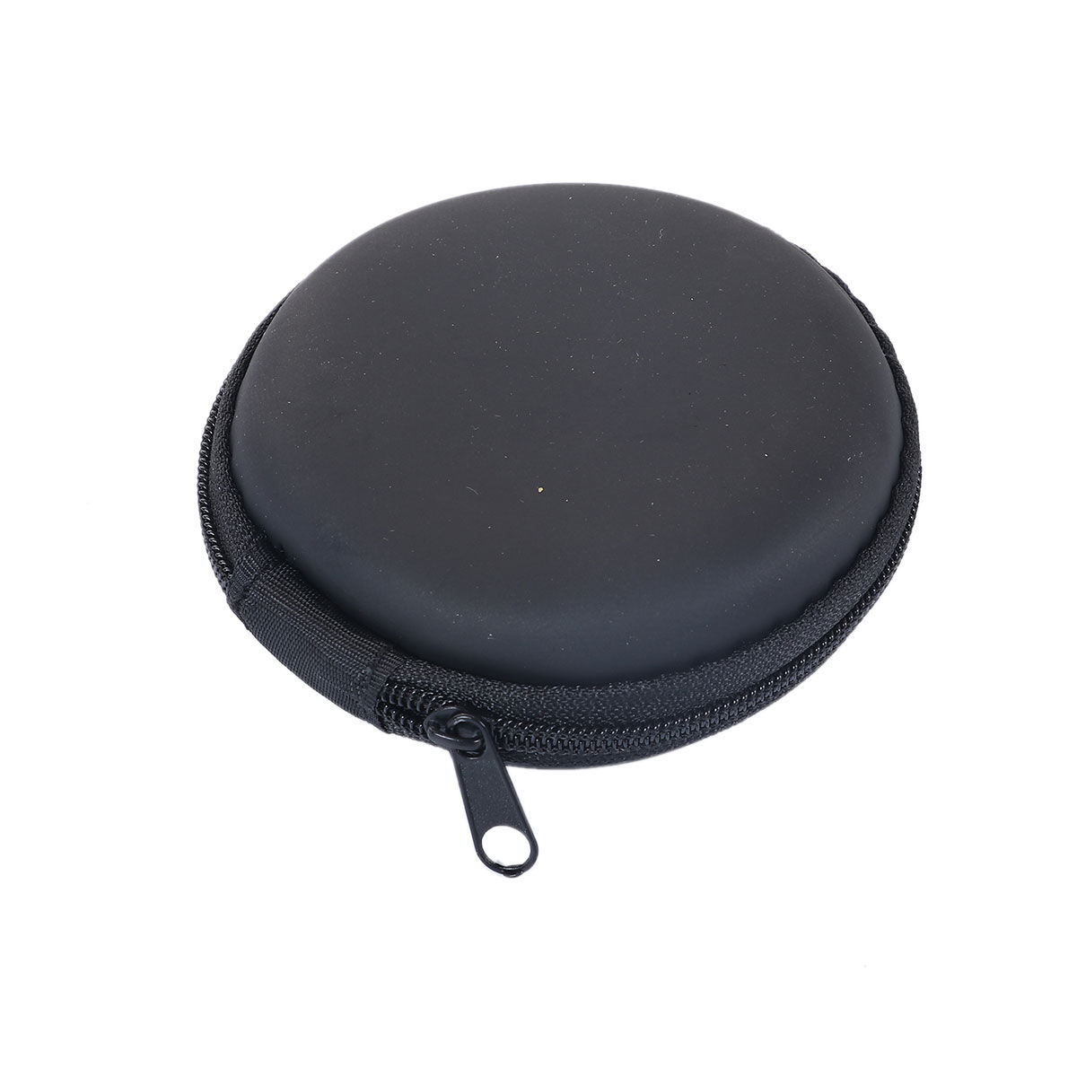 Изображение PU Leather USB Cable Storage Case Bags Black Round 8.3cm(3 2/8"), 1 Piece