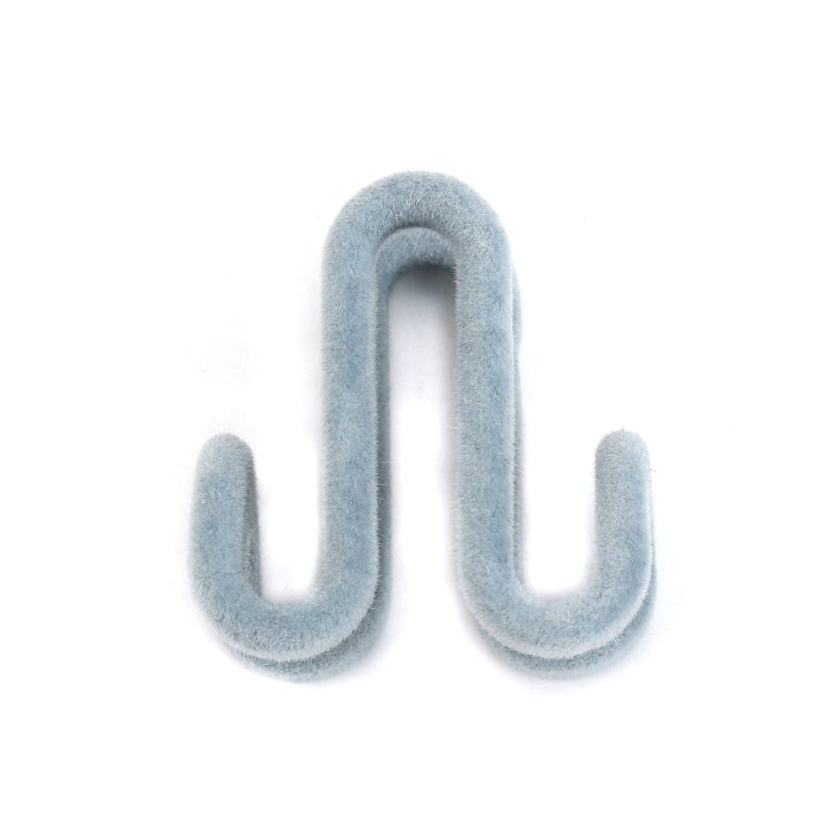 Picture of 1 Piece ABS Double Sided Hanger Connection Hook Steel Gray Flocking 3.8cm x 3.5cm