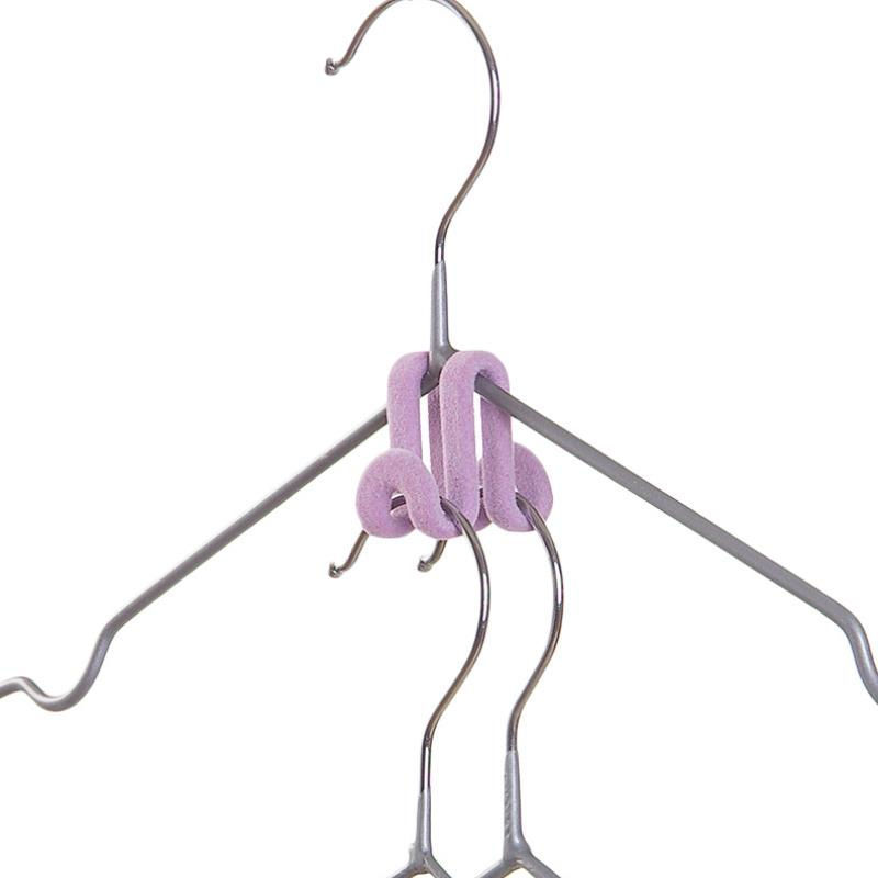 Picture of 1 Piece ABS Double Sided Hanger Connection Hook Black Flocking 3.8cm x 3.5cm