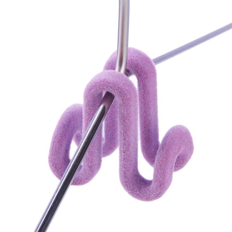 Picture of 1 Piece ABS Double Sided Hanger Connection Hook Black Flocking 3.8cm x 3.5cm