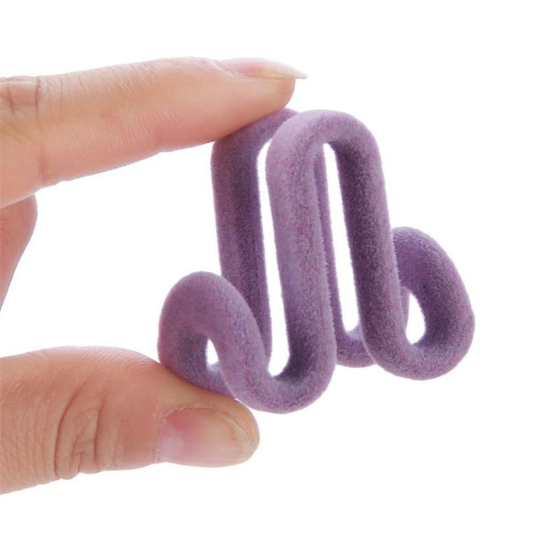 Picture of 1 Piece ABS Double Sided Hanger Connection Hook Black Flocking 3.8cm x 3.5cm