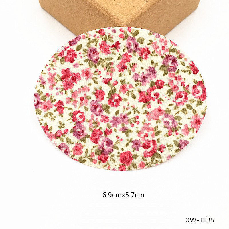 Picture of 1 Pair (Approx 2 PCs/Packet) Fabric Iron On Patches Appliques (With Glue Back) DIY Sewing Craft Clothing Decoration Dark Blue Oval 14.2cm x 11.3cm