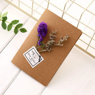 Picture of Paper Greeting Card Rectangle Myosotis Dried Flower Black 1 Set