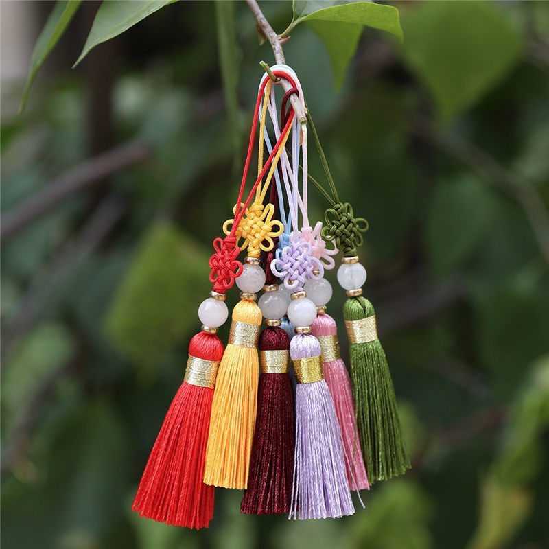 Picture of 1 Piece Polyester Tassel Hanging Decoration Chinese Knot Mauve 12cm