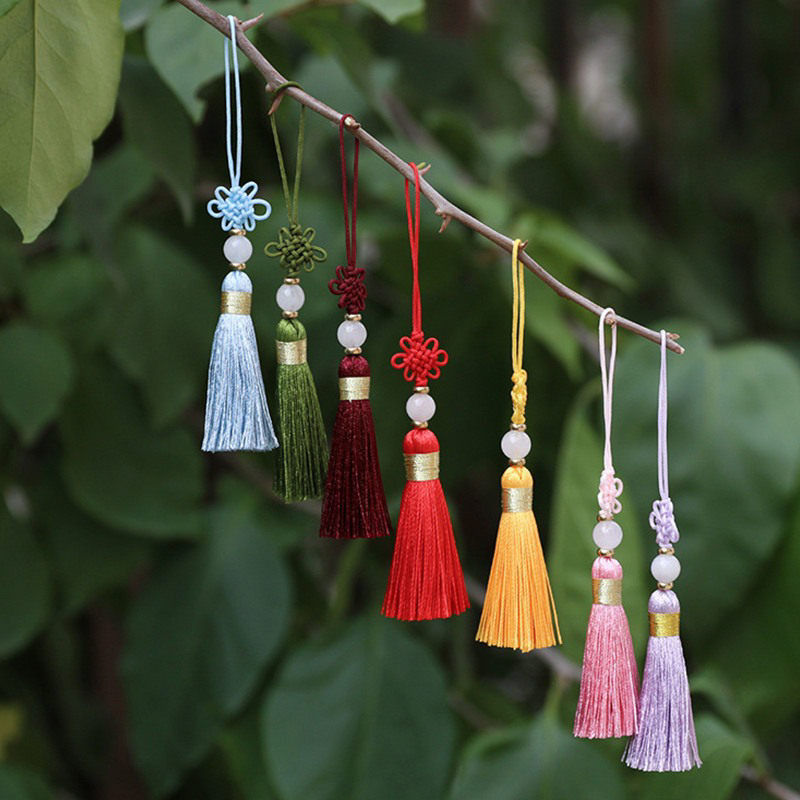 Picture of 1 Piece Polyester Tassel Hanging Decoration Chinese Knot Mauve 12cm