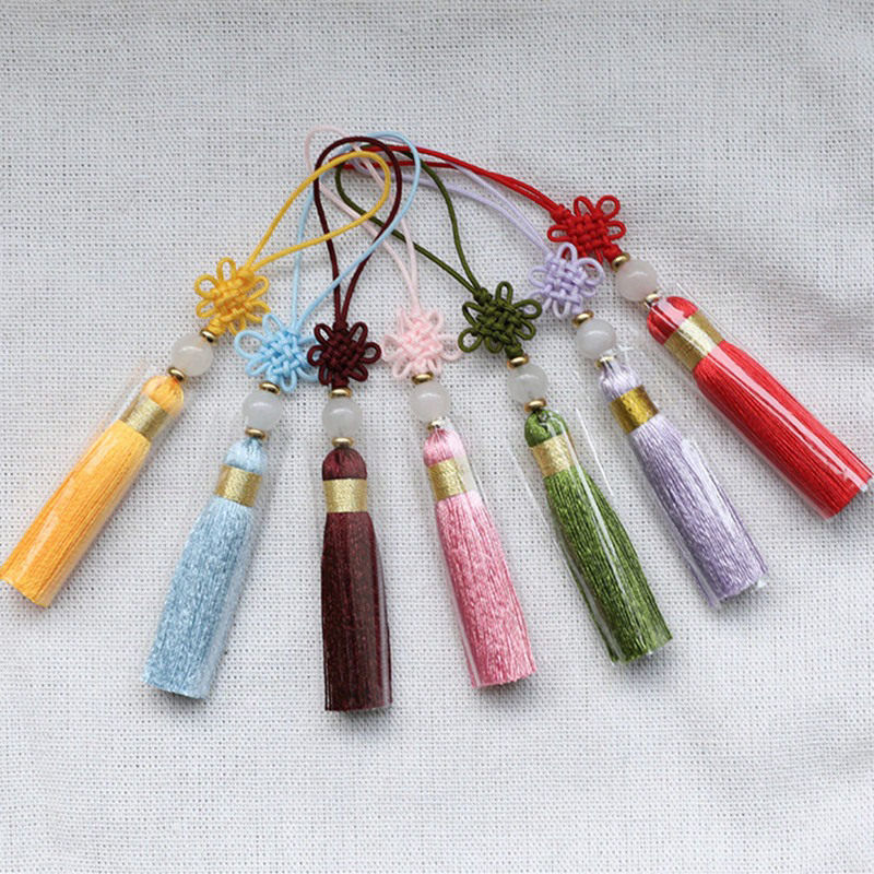 Picture of 1 Piece Polyester Tassel Hanging Decoration Chinese Knot Mauve 12cm