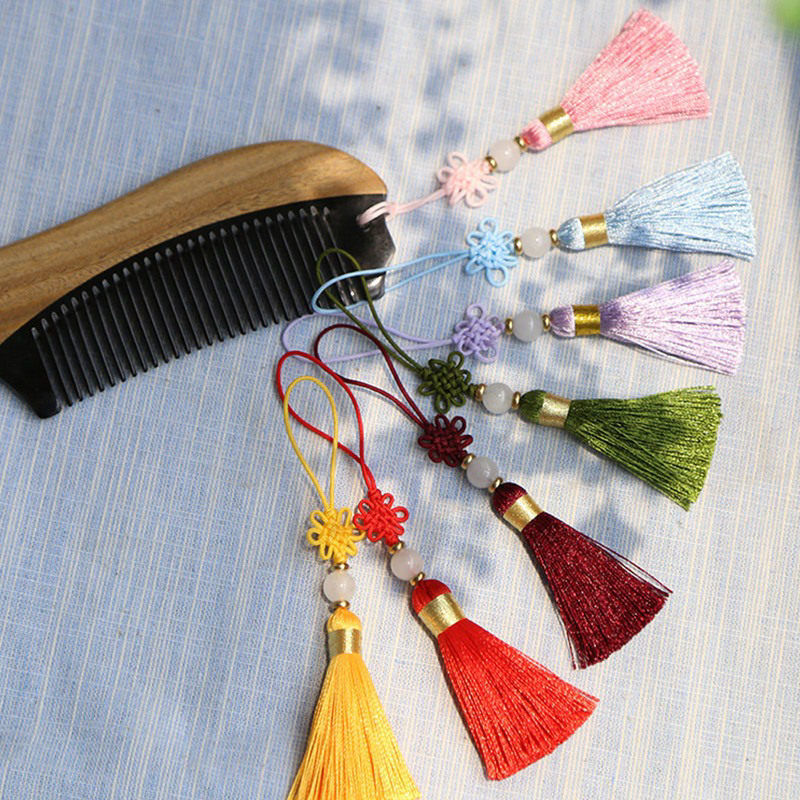 Picture of 1 Piece Polyester Tassel Hanging Decoration Chinese Knot Mauve 12cm