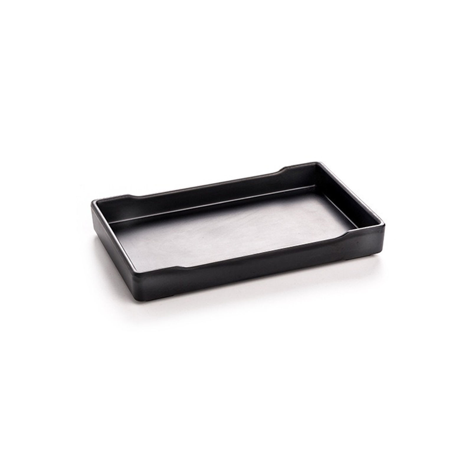 Imagen de 1 Piece Melamine Tableware Plates Black Rectangle 22.3cm x 13.1cm