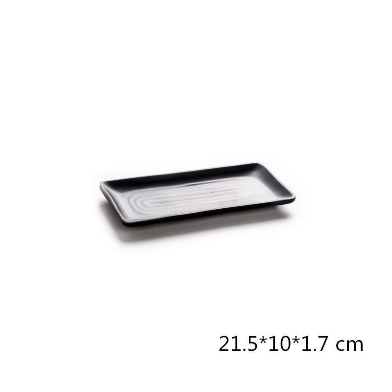 Imagen de 1 Piece Melamine Tableware Plates Black Rectangle 22.3cm x 13.1cm