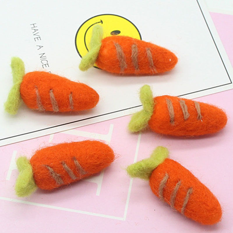 Imagen de 1 Unidad Fieltro Accesorios de materiales artesanales hechos a mano bricolaje Zanahoria Naranja-rojo