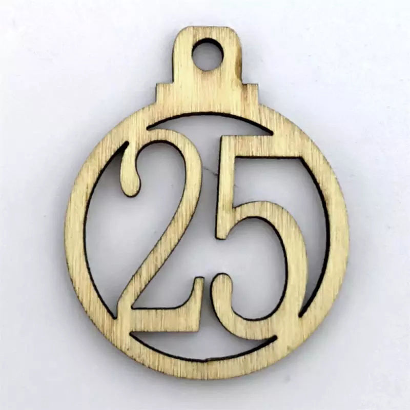 Imagen de Natural - 1-25 Number Label Wooden Advent Countdown Calendar Gift Tags For Family Reunion Christmas Decorations 4.3x3.5x0.3cm, 1 Set