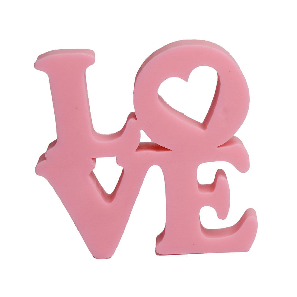 Picture of Pink - Love Baking Cake Pudding Chocolate Silicone Mold Food Grade 9x8.8x2.2cm, 1 Piece