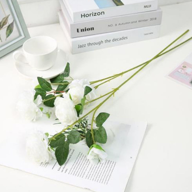Изображение 1 Bunch Faux Silk Artificial Flower Persianbuttercup Flower White 65cm