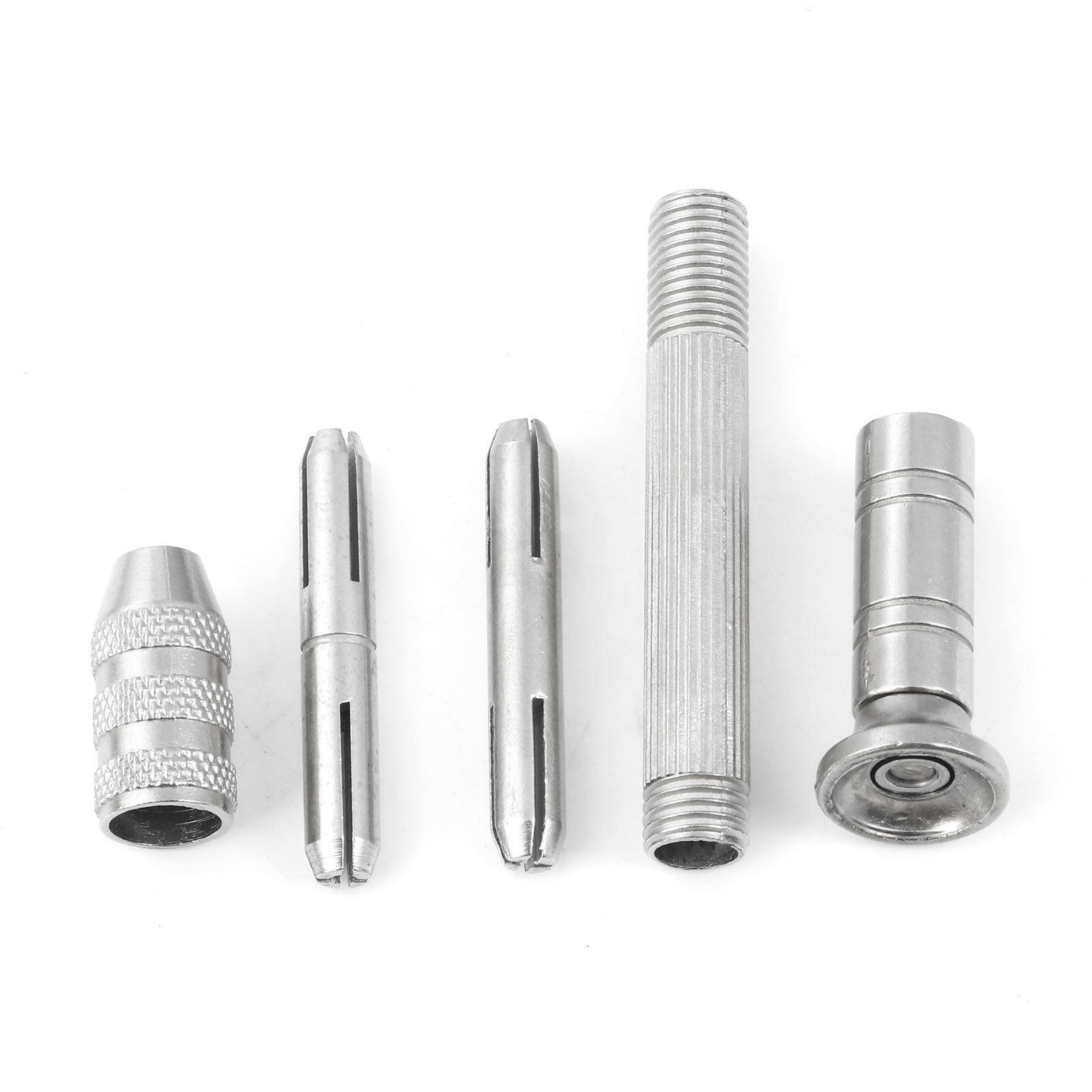 Picture of (2mm-0.5mm) Carbon Steel Mini Manual Hand Twist Drill Bits Set Rotary Tools With 10 Pins Silver Tone 9cm x 1cm, 1 Set