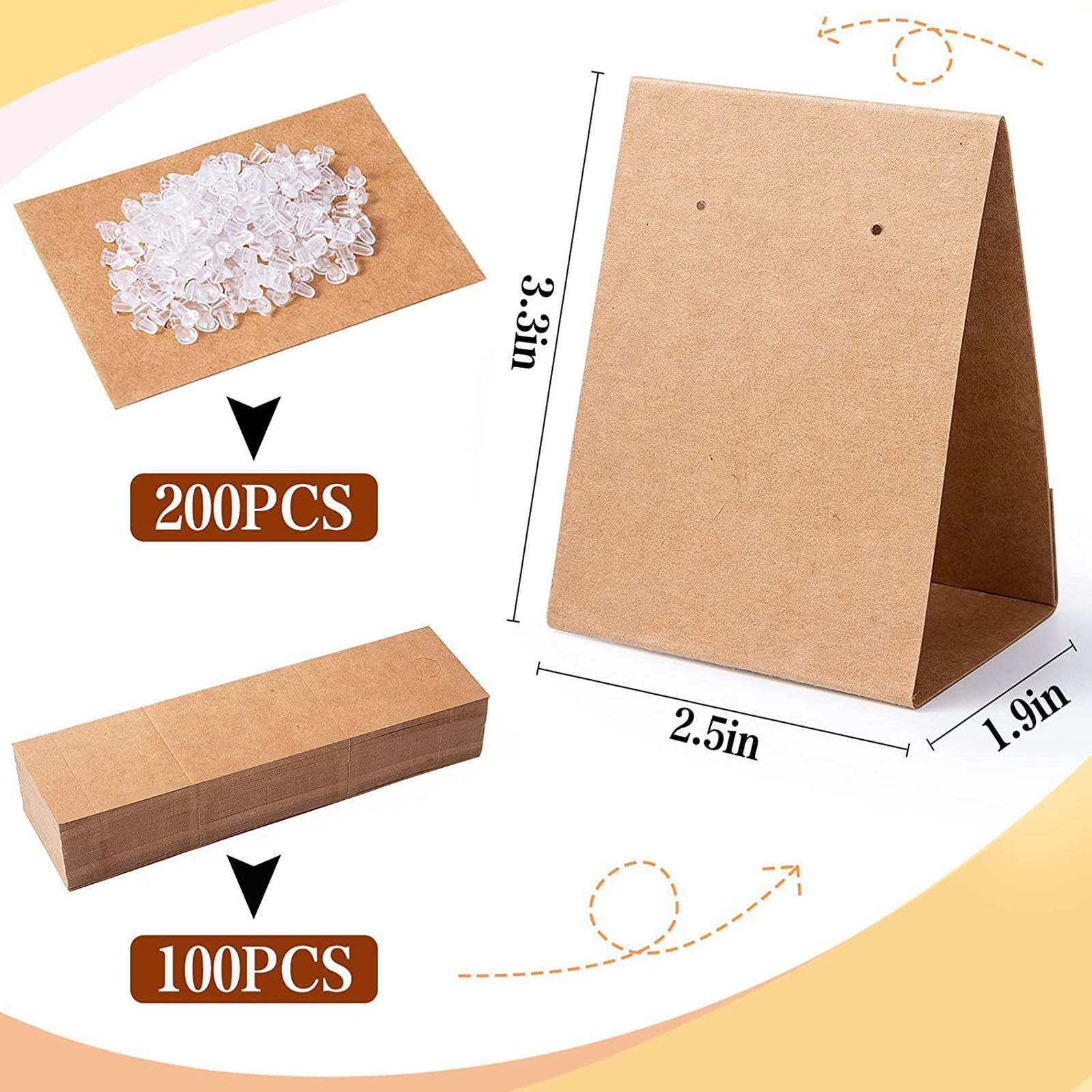 Bild von Papier Schmuck Ohrringe Display Karte Braun 1 Set