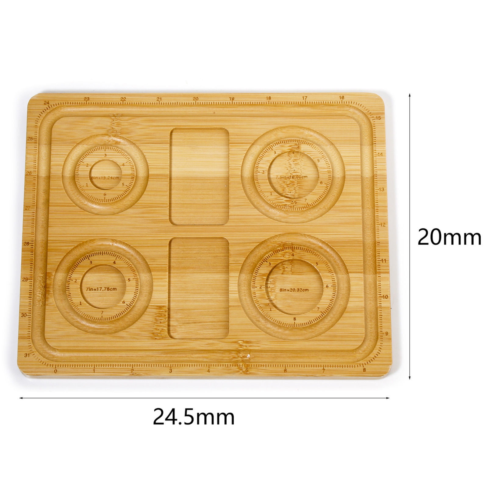 Bild von 1 Stück Bambus Perlentablett für DIY-Schmuck, Halskette, Armband, Perlendesign, Aufreihzubehör, Bastelbrett Rechteck Naturfarben 24.5cm x 20cm
