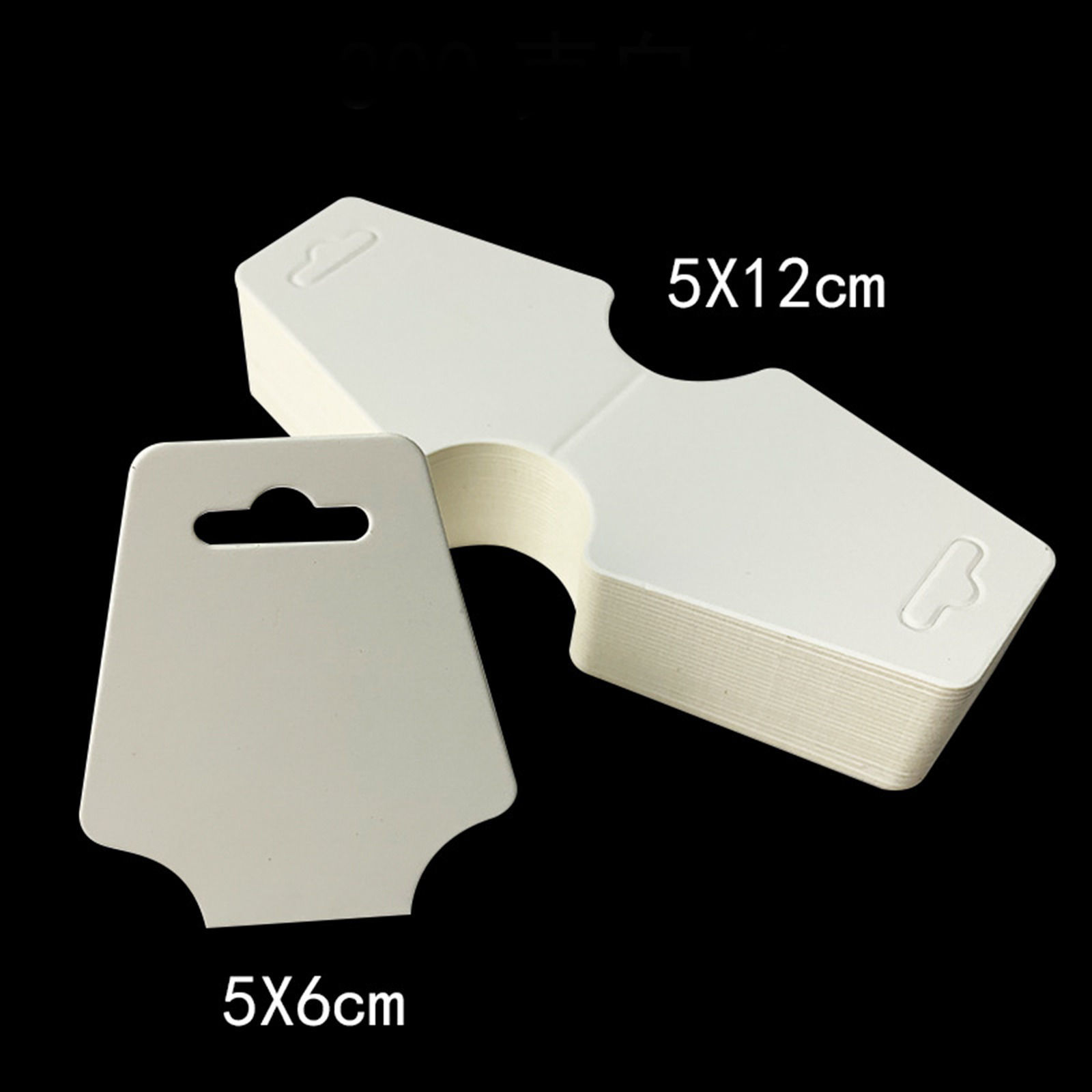 Picture of 200 Sheets Paper Jewelry Necklace Display Card White 12cm x 5cm