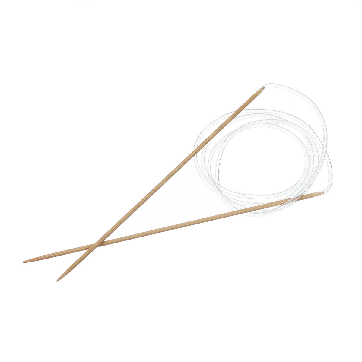 Bild von (US0 2.0mm) Bambus Tube Stricknadel Naturfarben 100cm lang, 1 Paar