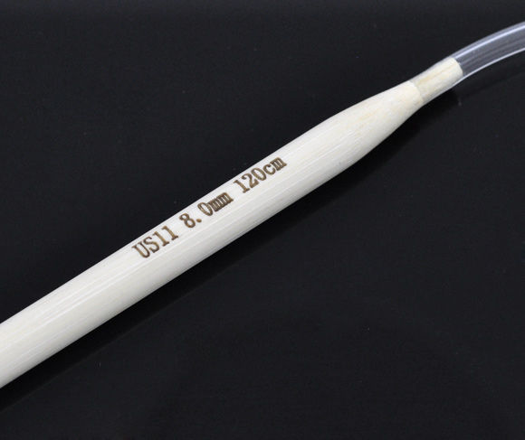 Picture of (US11 8.0mm) Bamboo Circular Knitting Needles Natural 120cm(47 2/8") long, 1 Pair