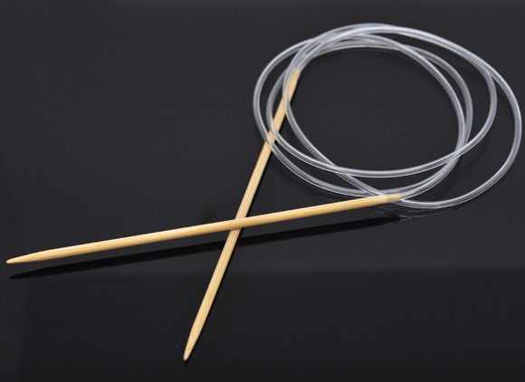 Picture of (US3 3.25mm) Bamboo Circular Knitting Needles Natural 120cm(47 2/8") long, 1 Pair