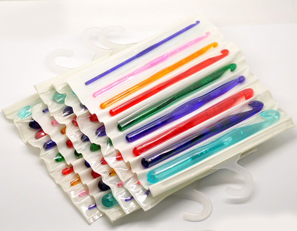 Bild von 3-12mm Acryl Plastik Häkelnadeln Stricknadeln 15cm lang, 1 Set(9 Stück/Set)