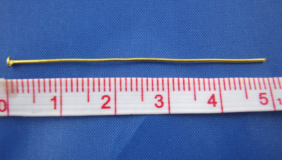 Picture of Alloy Head Pins Gold Plated 5cm(2") long, 0.8mm (20 gauge), 250 PCs