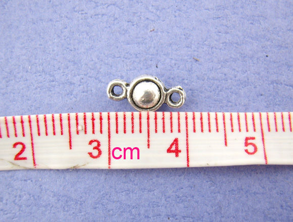 Imagen de Conectores Aleación Ronda Plata Antigua 5mm x 10mm, 130 Unidades