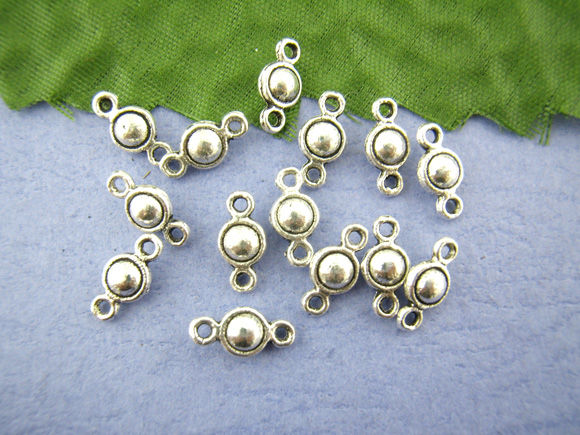 Imagen de Conectores Aleación Ronda Plata Antigua 5mm x 10mm, 130 Unidades