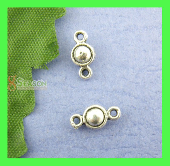 Imagen de Conectores Aleación Ronda Plata Antigua 5mm x 10mm, 130 Unidades