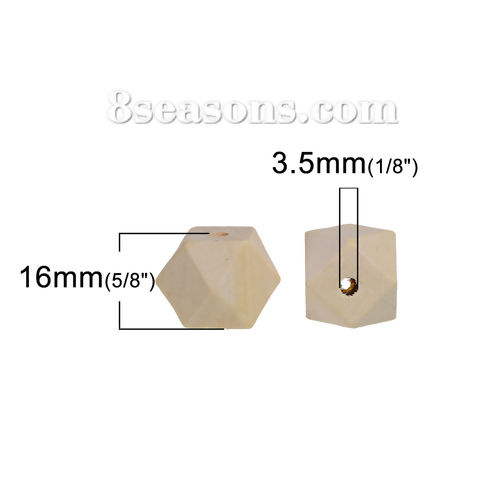 Imagen de Madera Hinoki Espaciador Cuentas Cuadrado Natural Facetas Aprox 16mm x 16mm, Agujero: Aprox 3.5mm, 20 Unidades