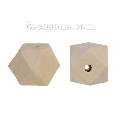 Imagen de Madera Hinoki Espaciador Cuentas Cuadrado Natural Facetas Aprox 16mm x 16mm, Agujero: Aprox 3.5mm, 20 Unidades