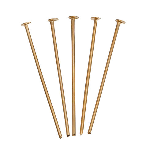 Bild von (21 gauge) Zinklegierung Kettelstifte 14K Gold 30mm long, 50 Stücke