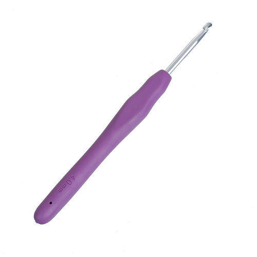 Picture of 4mm TPR Aluminum Crochet Hooks Purple 13.7cm(5 3/8") long, 2 PCs