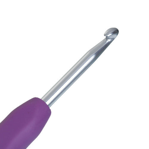 Picture of 4mm TPR Aluminum Crochet Hooks Purple 13.7cm(5 3/8") long, 2 PCs