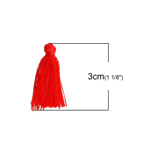 Picture of Polyester Tassel Red 30mm(1 1/8"), 5 PCs