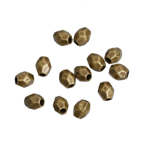 Picture of Zinc Based Alloy Spacer Beads Drum Antique Bronze 4mm x 3mm, Hole: Approx 1.4mm, 500 PCs