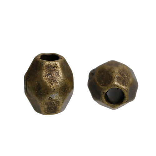 Picture of Zinc Based Alloy Spacer Beads Drum Antique Bronze 4mm x 3mm, Hole: Approx 1.4mm, 500 PCs