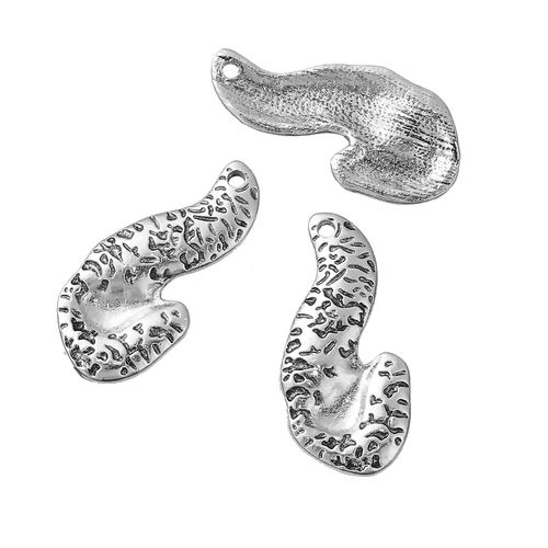 Picture of Zinc Based Alloy 3D Pendants Anatomical Human Pancreas Antique Silver Color 38mm(1 4/8") x 18mm( 6/8"), 3 PCs