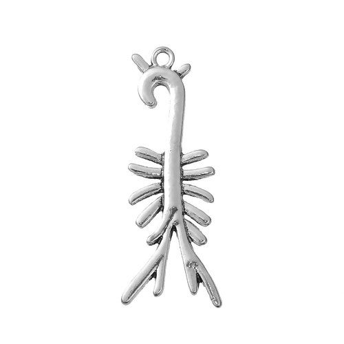 Picture of Zinc Based Alloy 3D Pendants Anatomical Human Circulatory System Antique Silver Color 45mm(1 6/8") x 17mm( 5/8"), 3 PCs