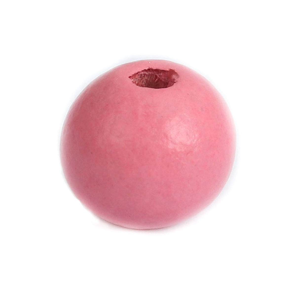 Picture of Natural Wood Spacer Beads Round Peach Pink About 10mm Dia., Hole: Approx 2.5mm, 500 PCs