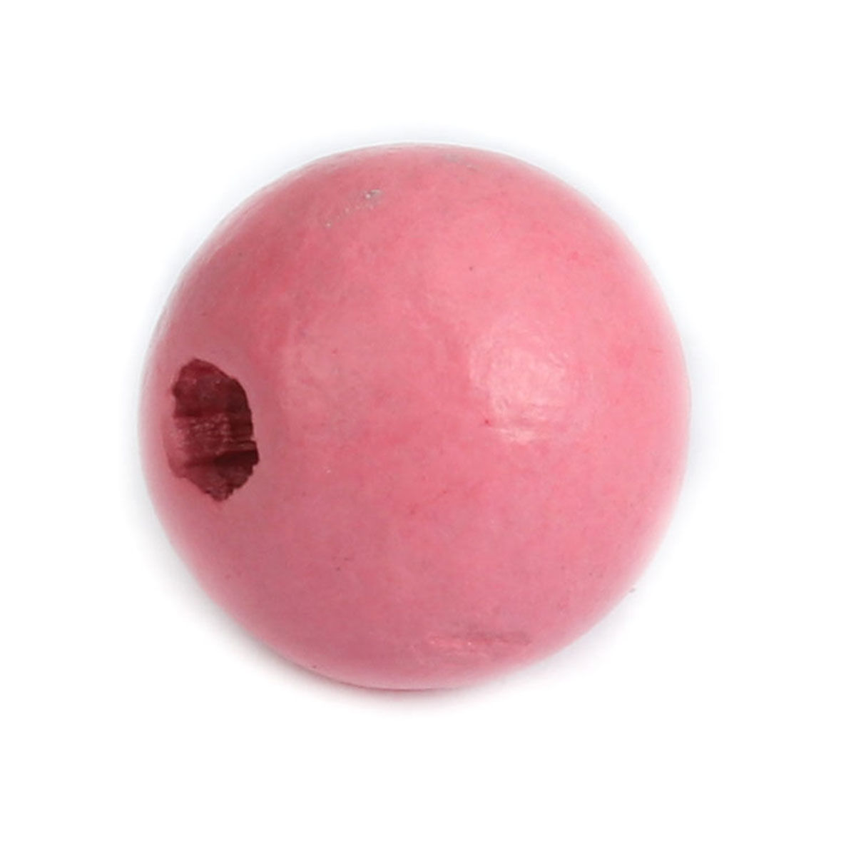 Picture of Natural Wood Spacer Beads Round Peach Pink About 10mm Dia., Hole: Approx 2.5mm, 500 PCs
