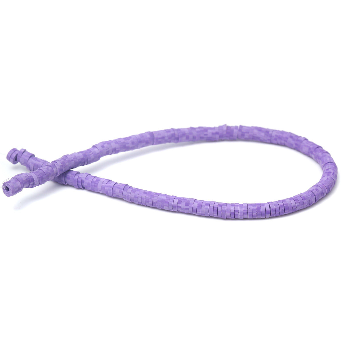 Picture of Polymer Clay Katsuki Beads Heishi Beads Disc Beads Round Purple About 5mm Dia, Hole: Approx 1.7mm, 40.5cm(16") - 40cm(15 6/8") long, 3 Strands (Approx 330 - 350 PCs/Strand)