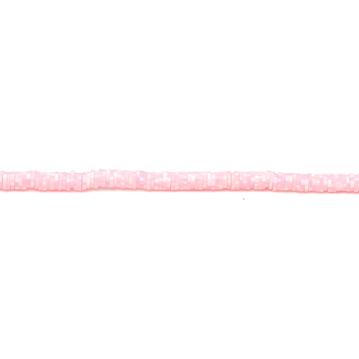 Picture of Polymer Clay Katsuki Beads Heishi Beads Disc Beads Round Light Pink About 6mm Dia, Hole: Approx 1.7mm, 40.5cm(16") - 40cm(15 6/8") long, 3 Strands (Approx 330 - 350 PCs/Strand)