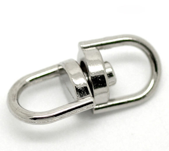 Picture of Silver Tone Swivel Key Ring Connector 19x9mm, sold per packet of 50